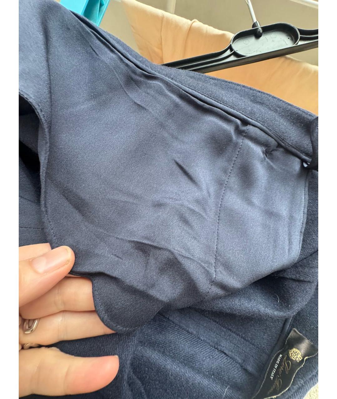 LORO PIANA Темно-синие кашемировые брюки узкие, фото 5