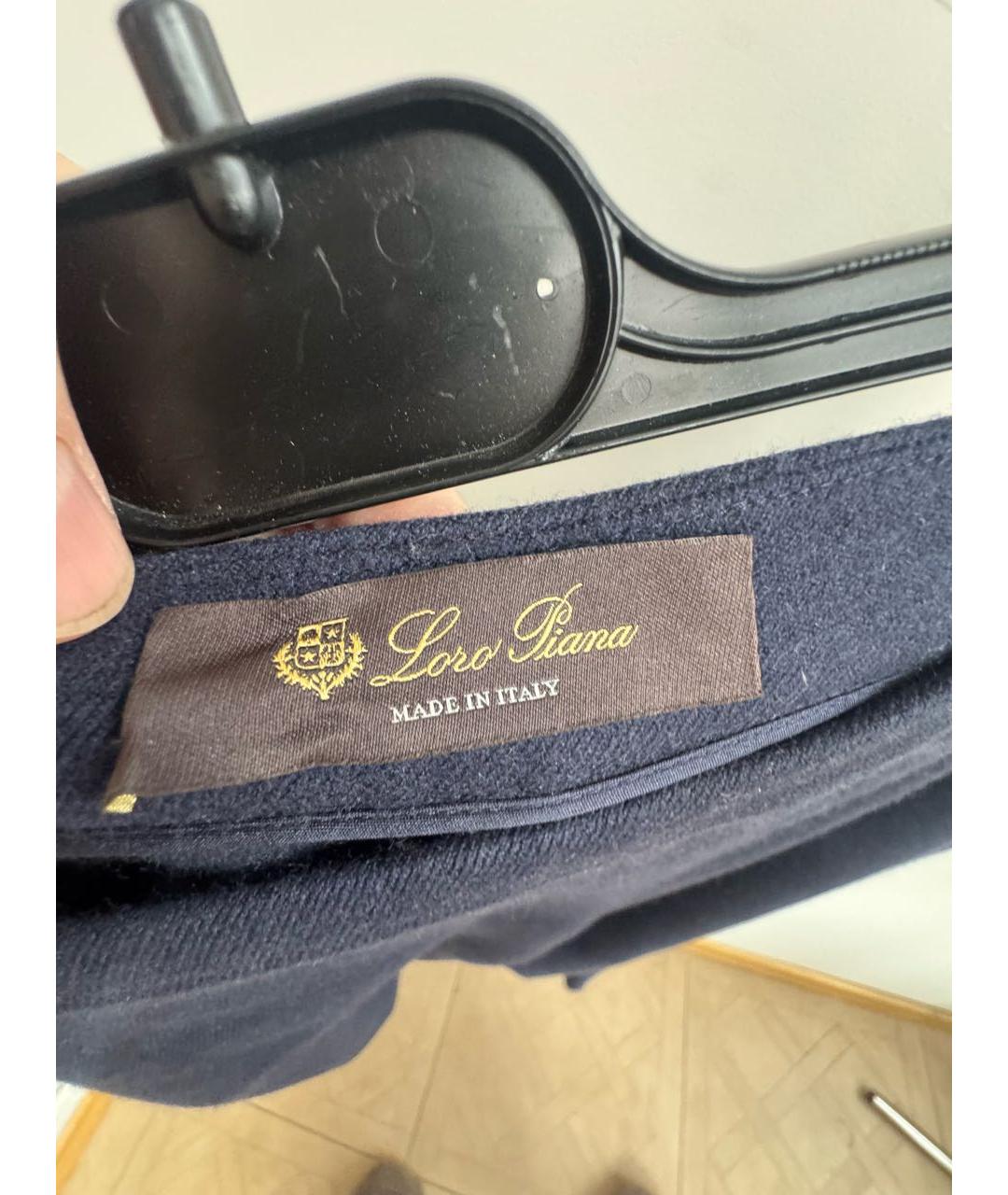 LORO PIANA Темно-синие кашемировые брюки узкие, фото 3