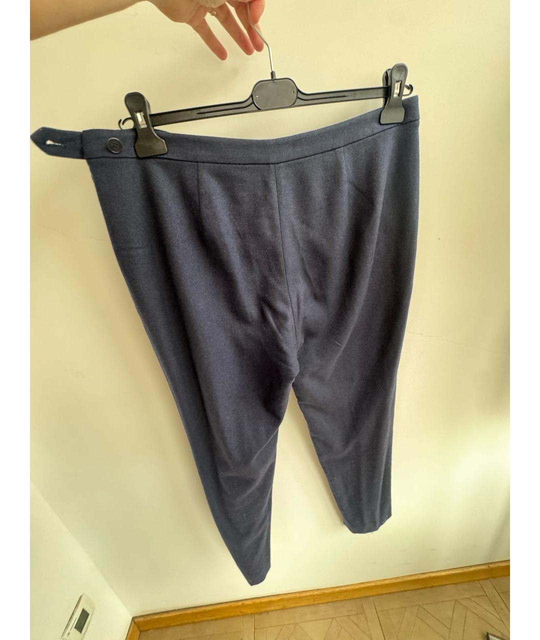 LORO PIANA Темно-синие кашемировые брюки узкие, фото 2