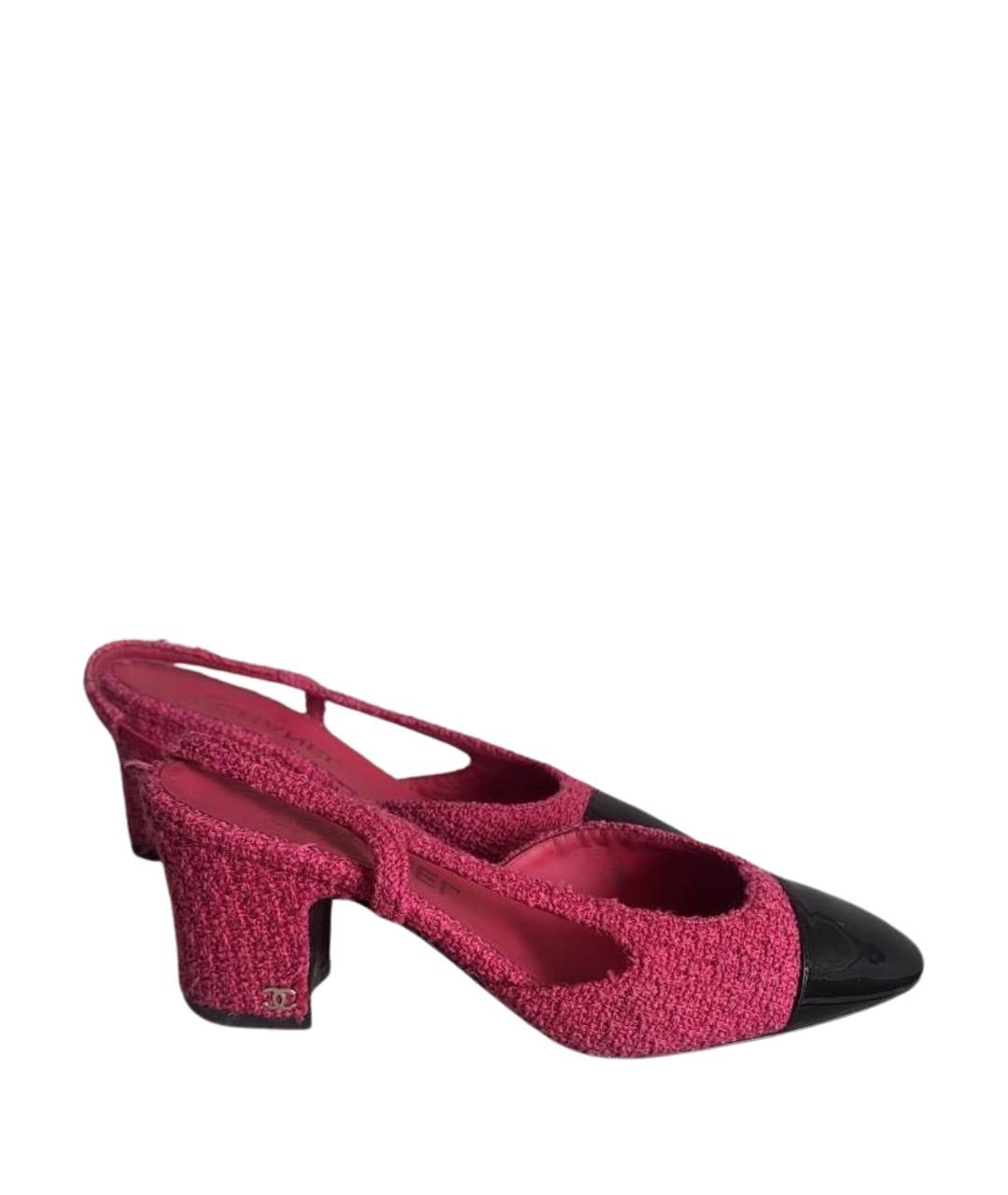 CHANEL Фуксия текстильные туфли, фото 1