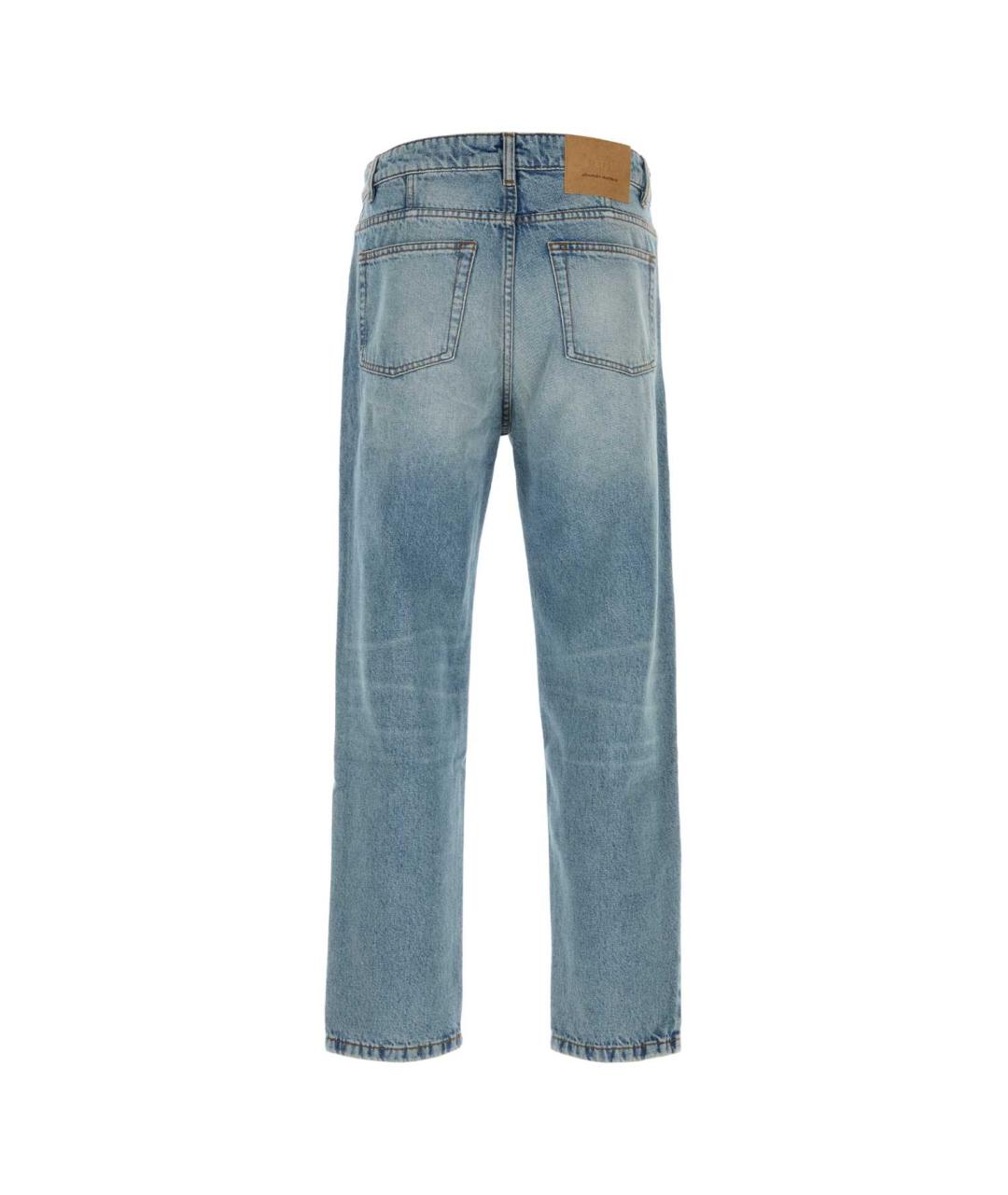 Ami Paris Синие хлопковые прямые джинсы, фото 2