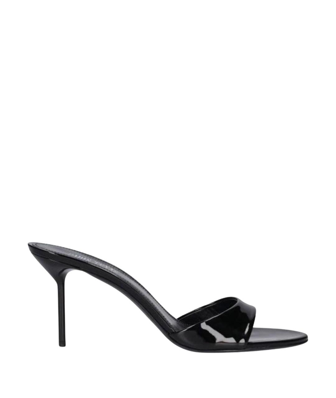 PARIS TEXAS Черные мюли из лакированной кожи, фото 1