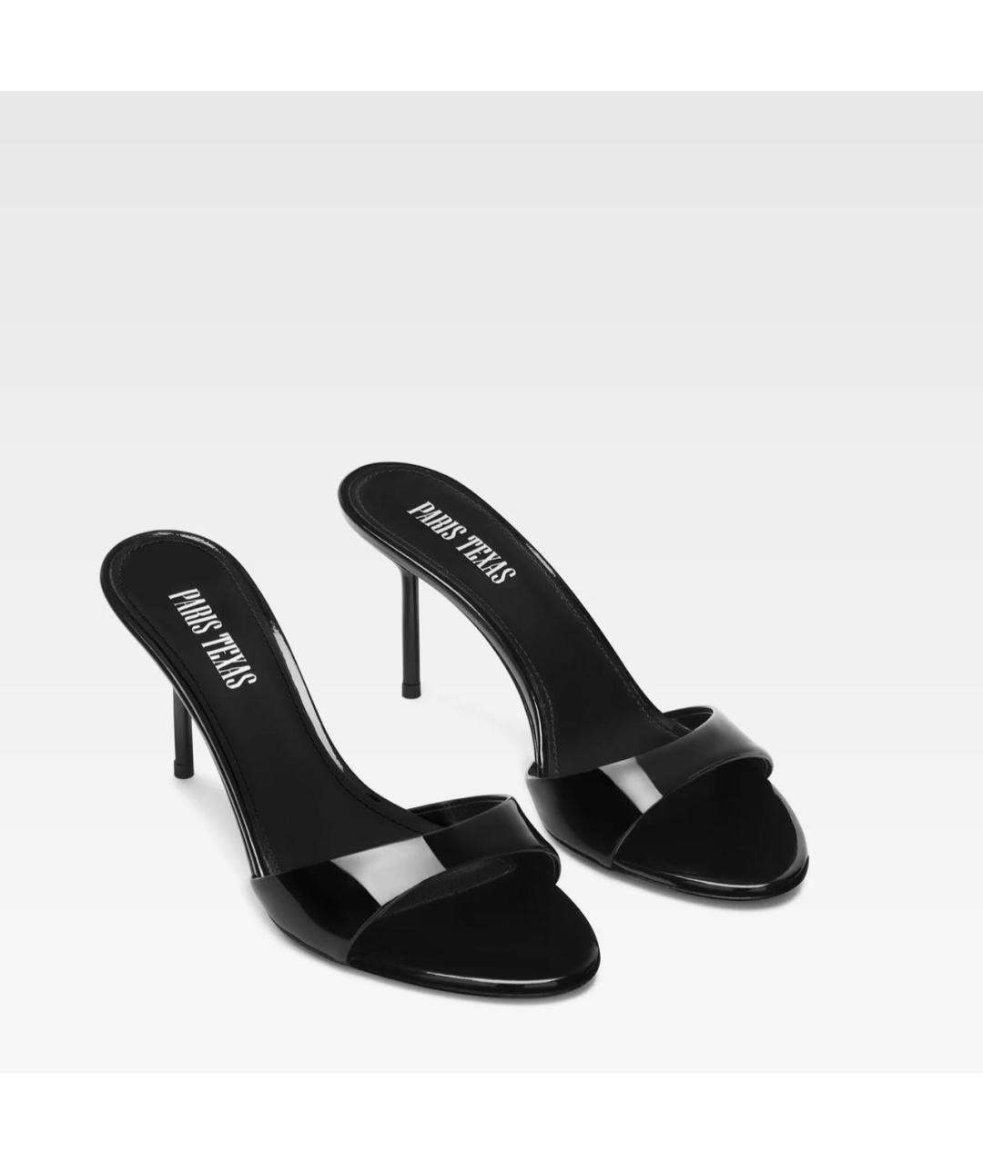 PARIS TEXAS Черные мюли из лакированной кожи, фото 5