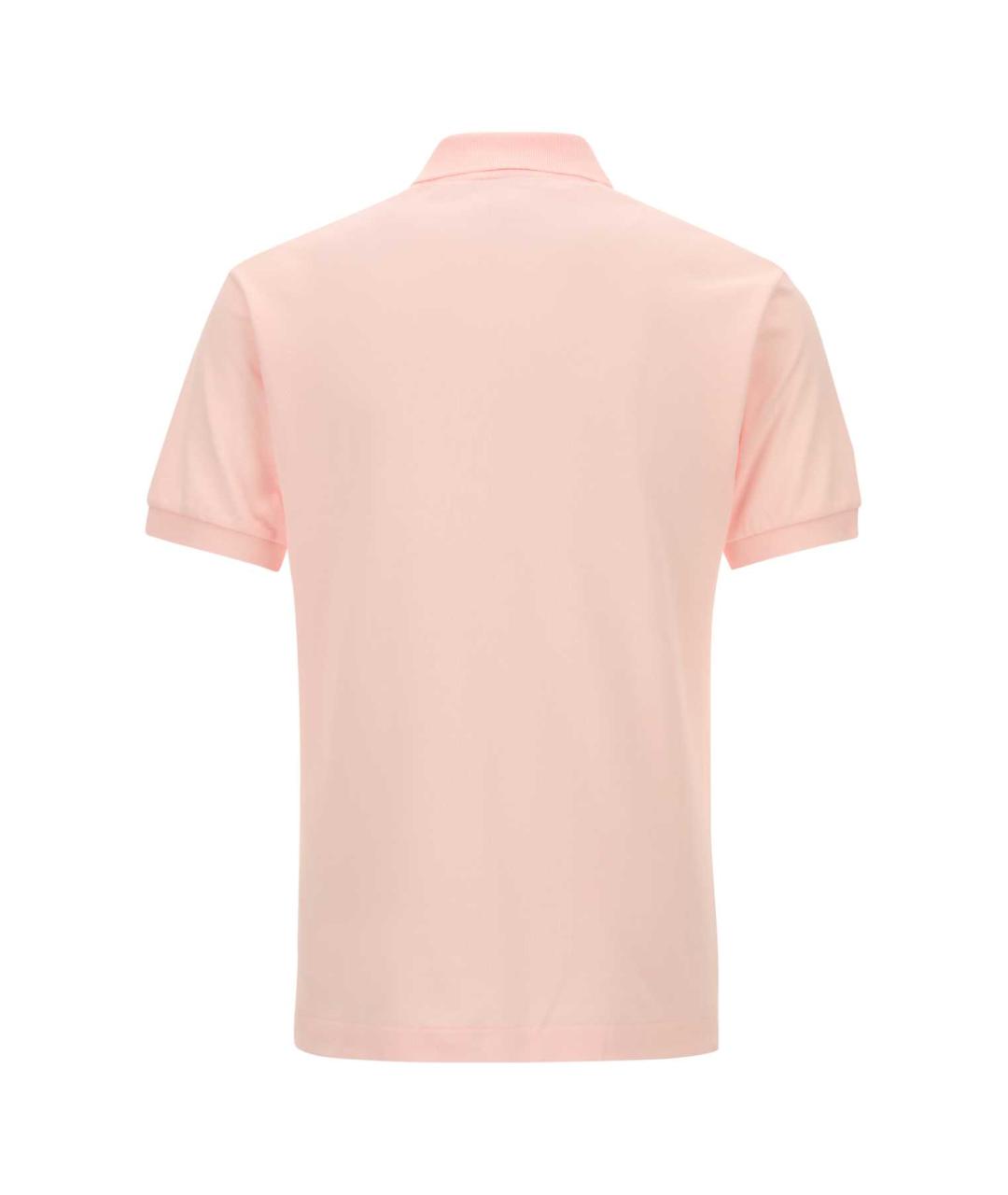 LACOSTE Розовое хлопковое поло с коротким рукавом, фото 2