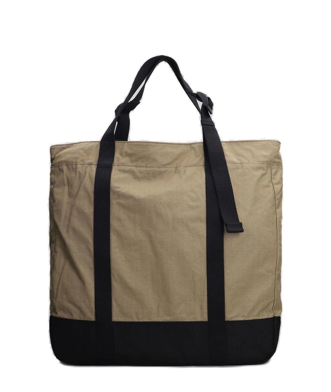 STONE ISLAND Бежевая тканевая сумка тоут, фото 3