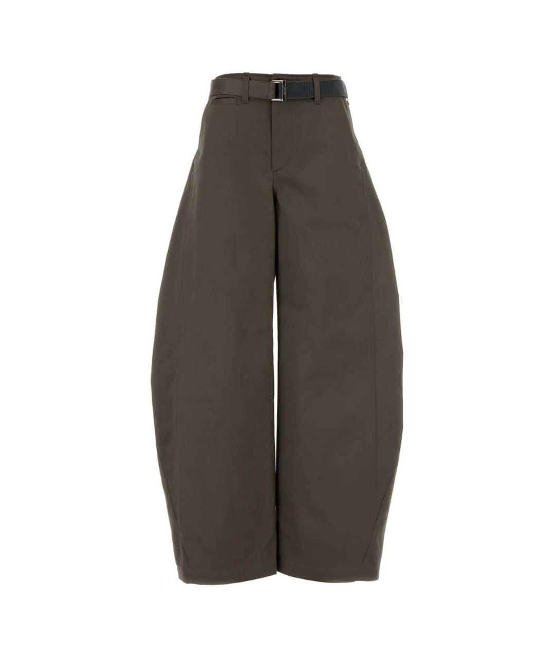 SACAI Коричневые хлопковые прямые брюки, фото 1