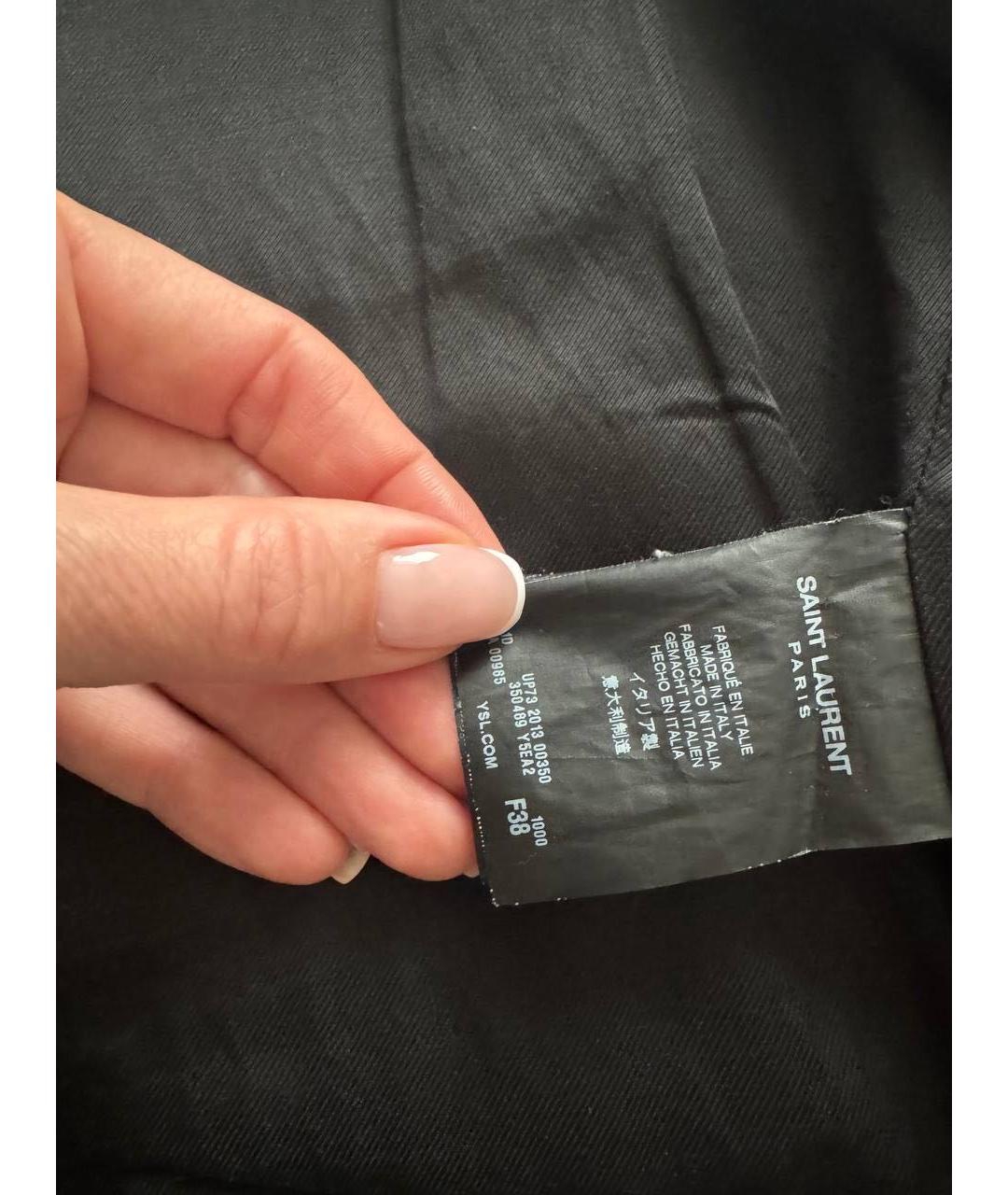 SAINT LAURENT Черная кожаная куртка, фото 3