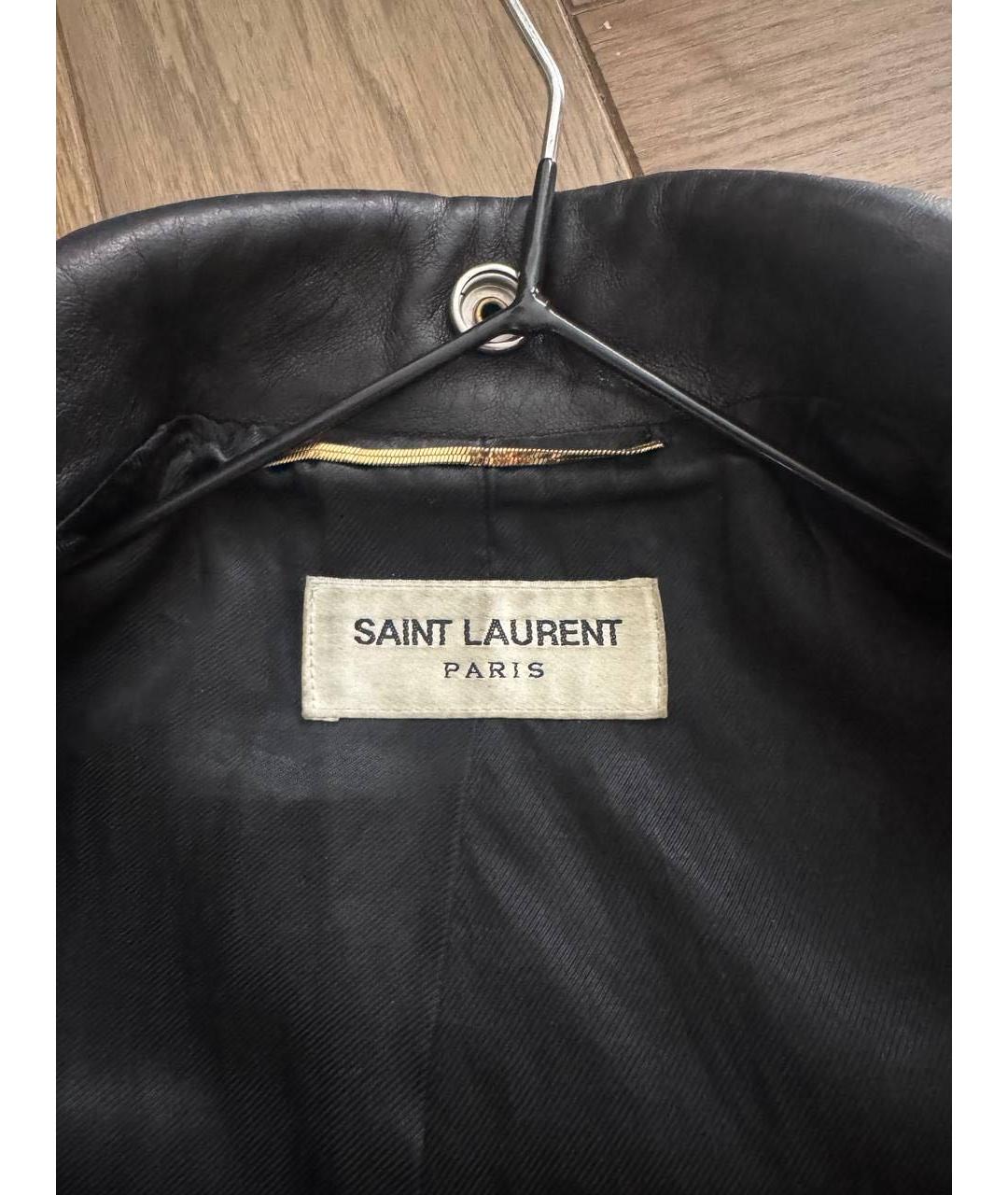SAINT LAURENT Черная кожаная куртка, фото 4