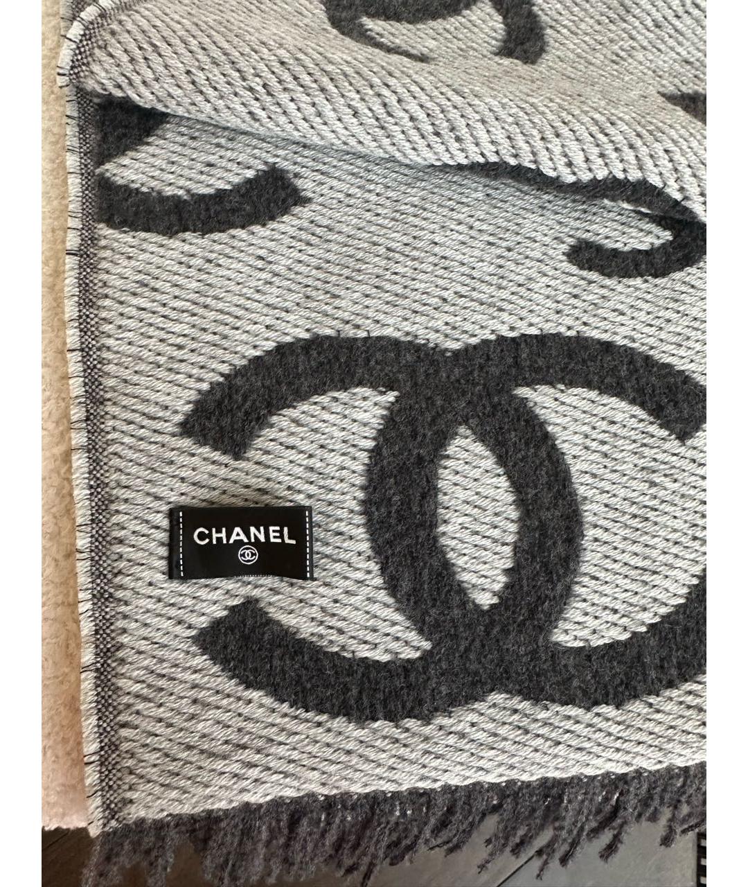 CHANEL Антрацитовый шарф, фото 3