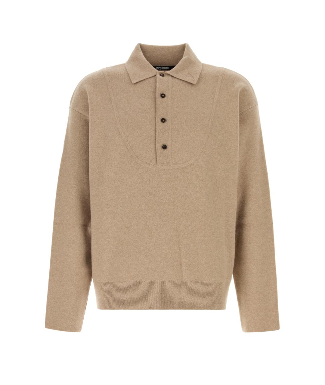 JACQUEMUS Бежевый шерстяной джемпер / свитер, фото 1