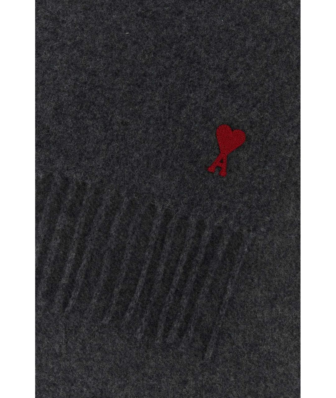 Ami Paris Серый шерстяной шарф, фото 2