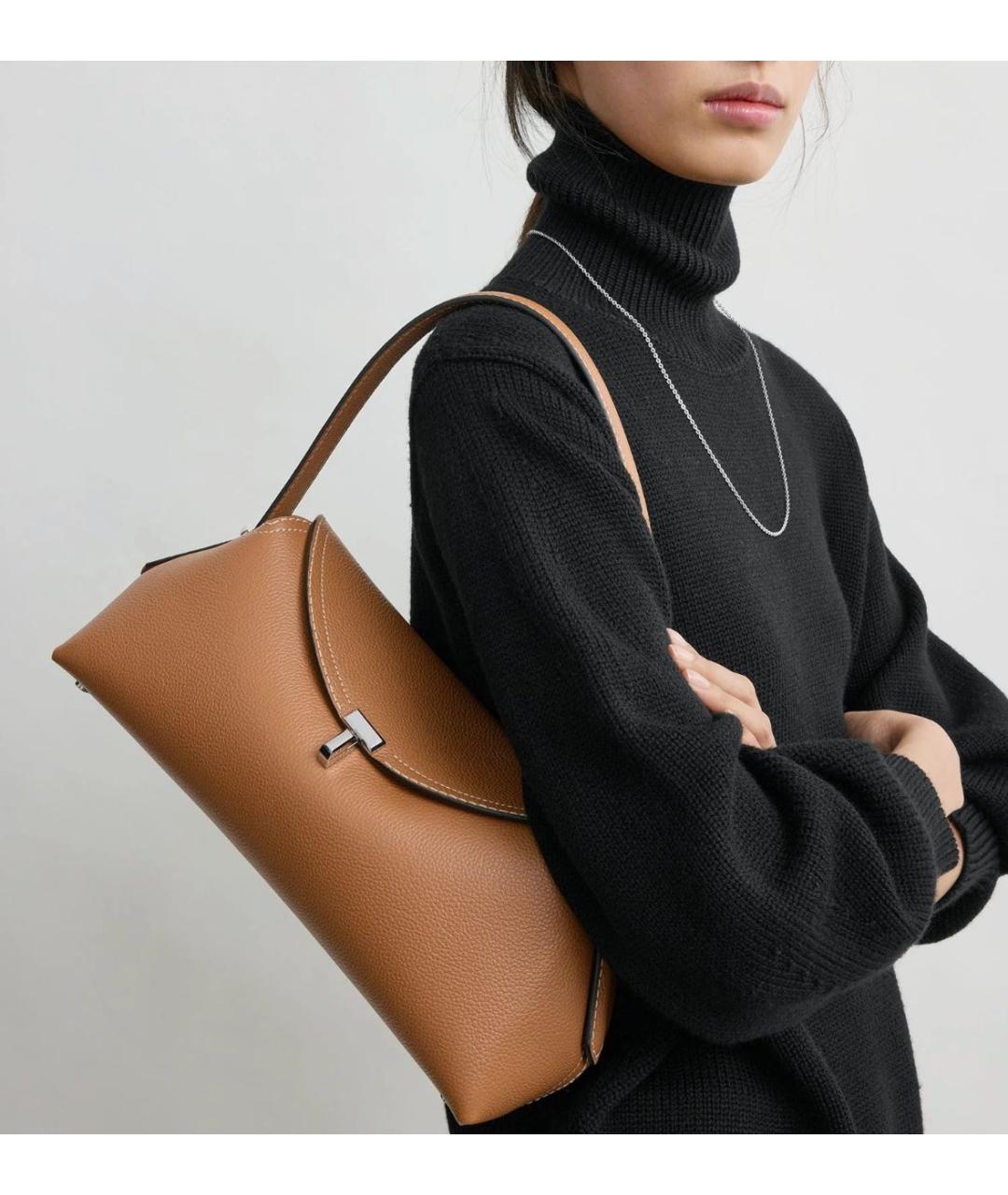 TOTEME Коричневая кожаная сумка через плечо, фото 2