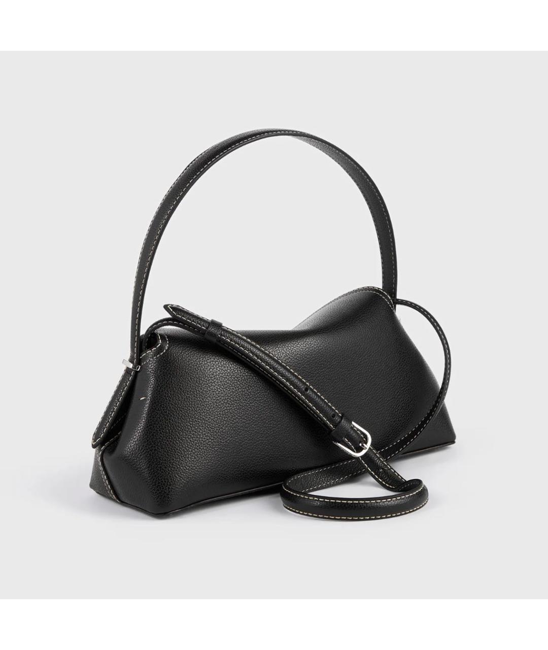 TOTEME Черная кожаная сумка через плечо, фото 4