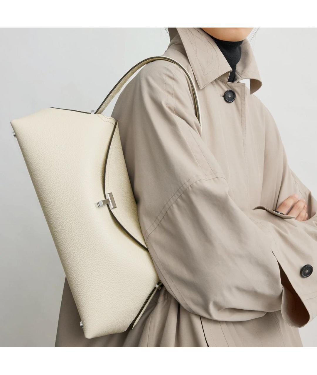 TOTEME Бежевая кожаная сумка через плечо, фото 2