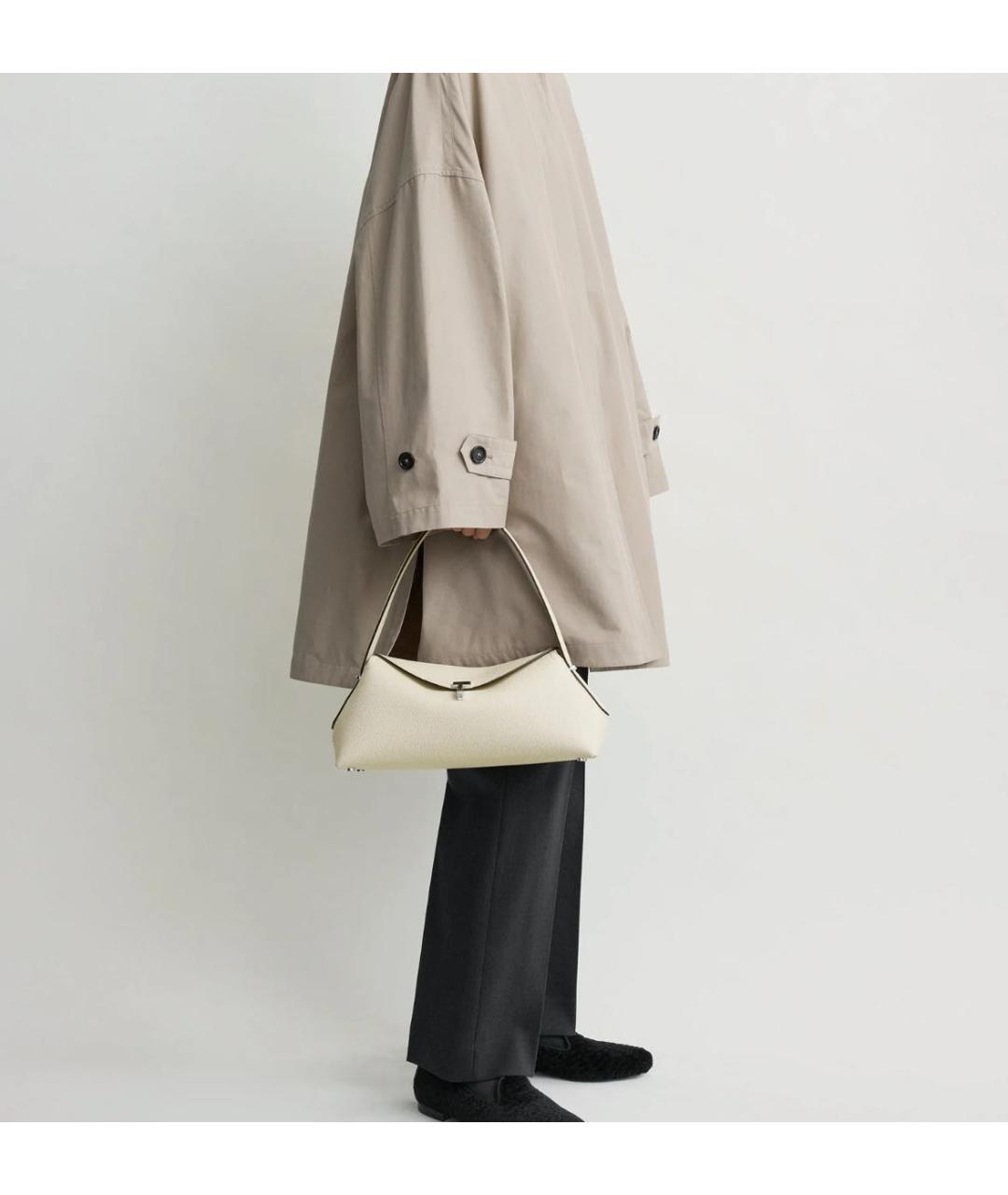 TOTEME Бежевая кожаная сумка через плечо, фото 3