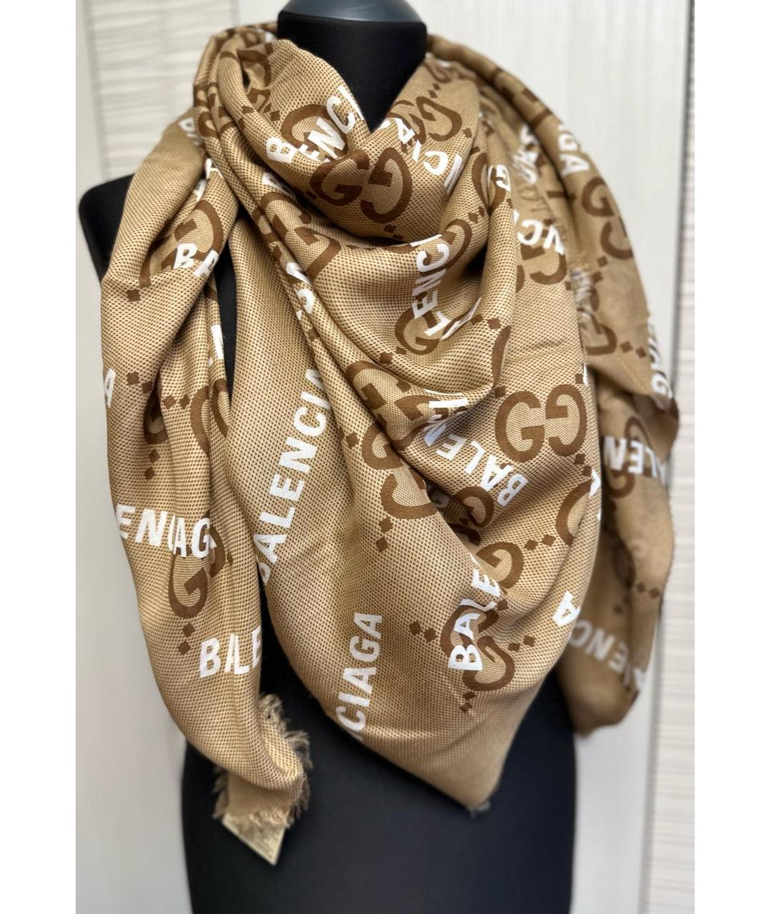 GUCCI Коричневый платок, фото 6