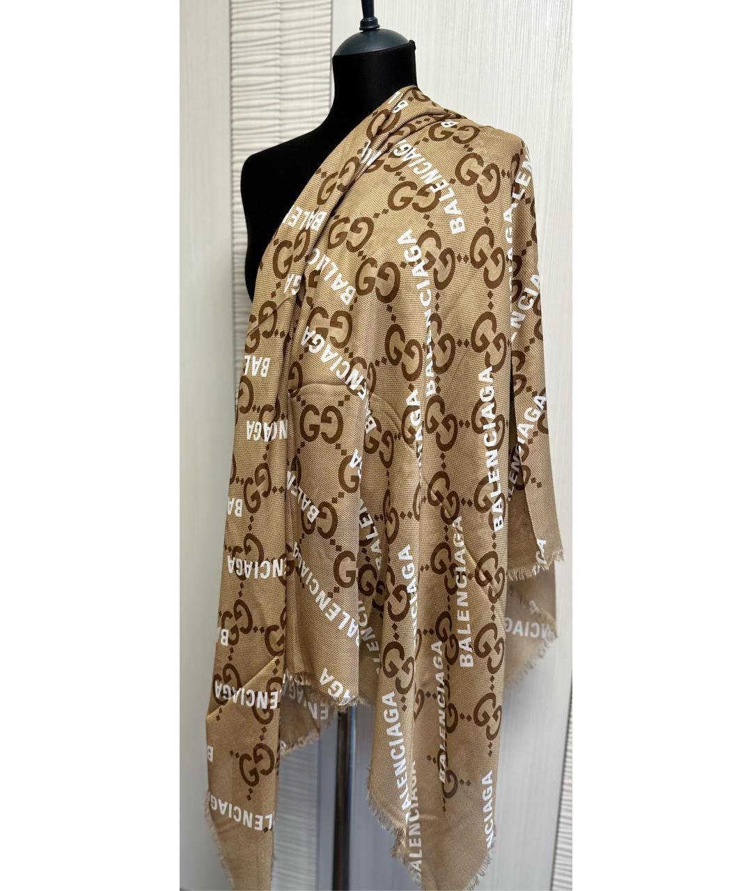 GUCCI Коричневый платок, фото 2