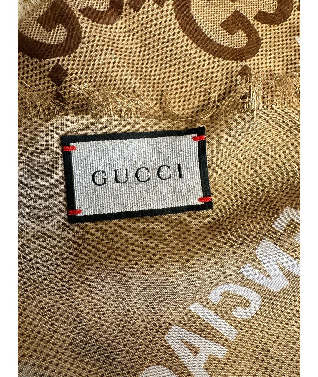 GUCCI Коричневый платок, фото 5