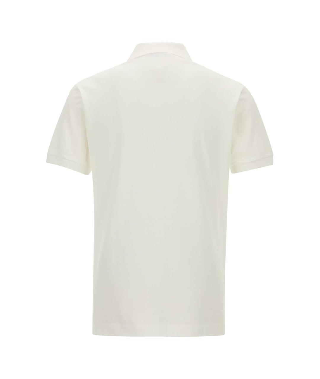 LACOSTE Белое хлопковое поло с коротким рукавом, фото 2