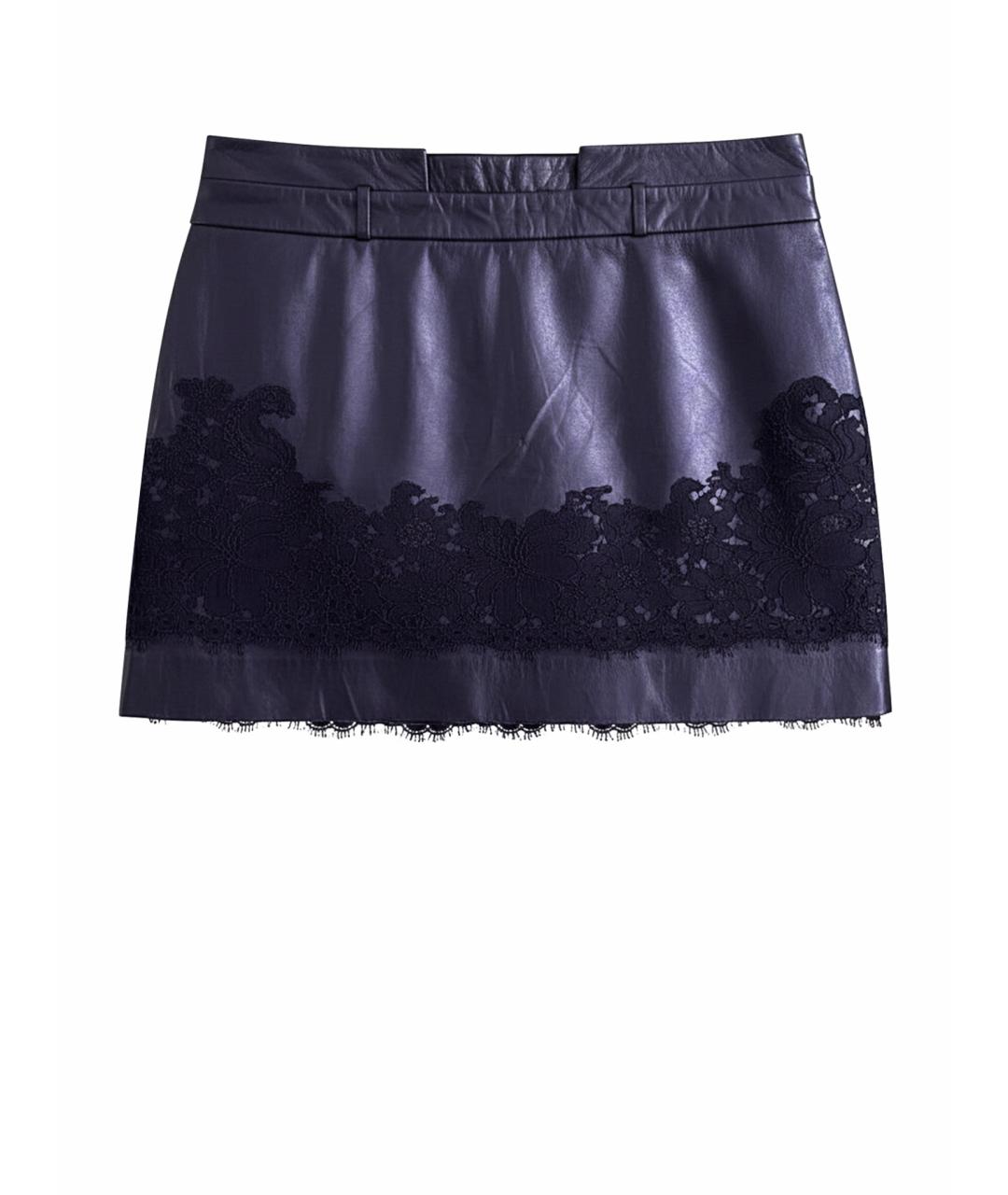 GIVENCHY Черная кожаная юбка мини, фото 1