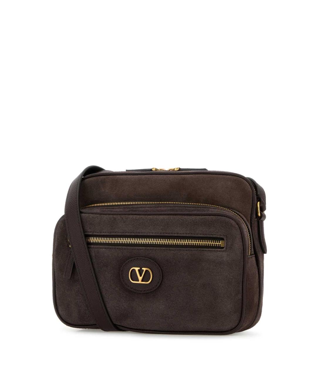 VALENTINO Коричневая кожаная сумка на плечо, фото 2