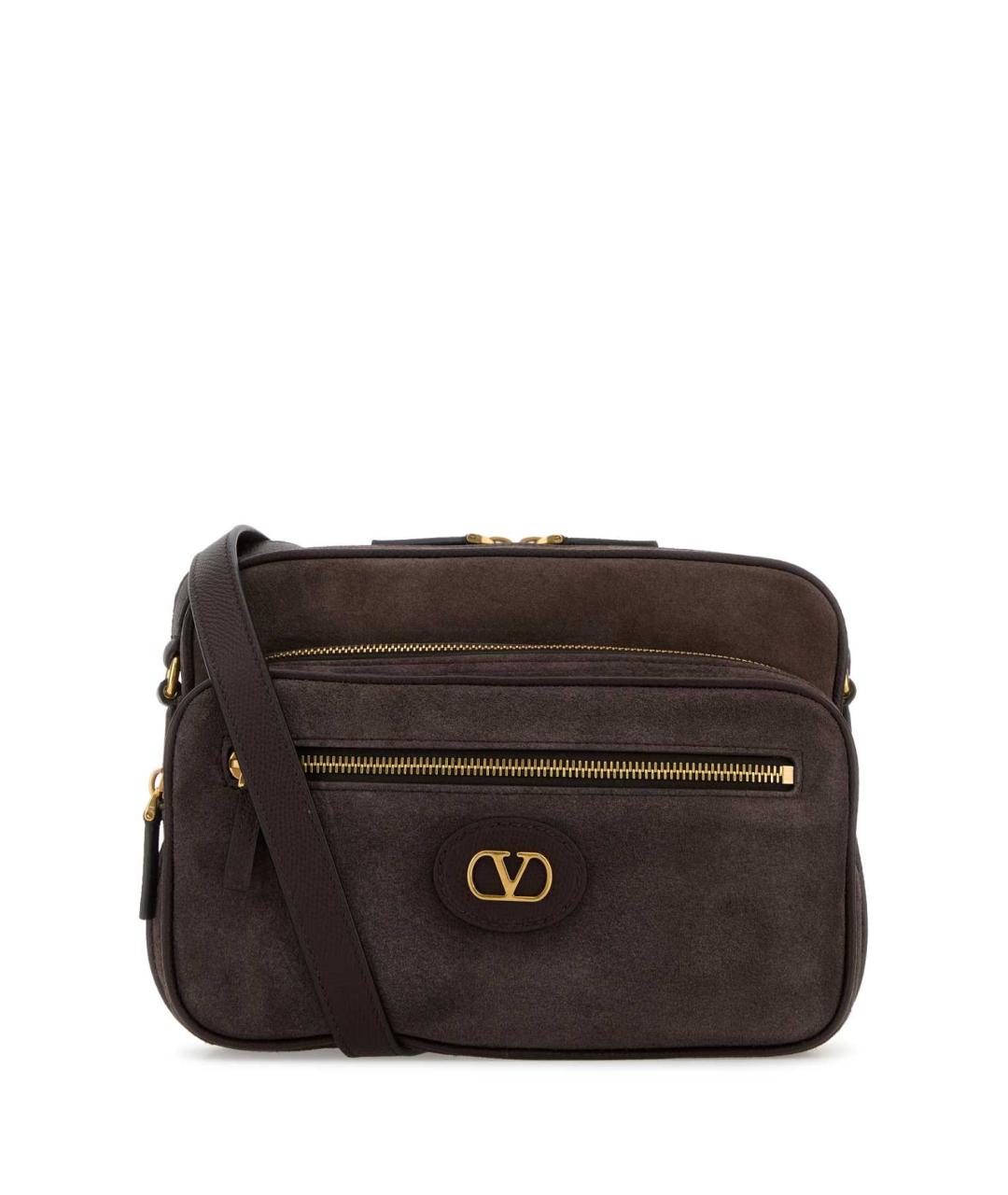 VALENTINO Коричневая кожаная сумка на плечо, фото 1