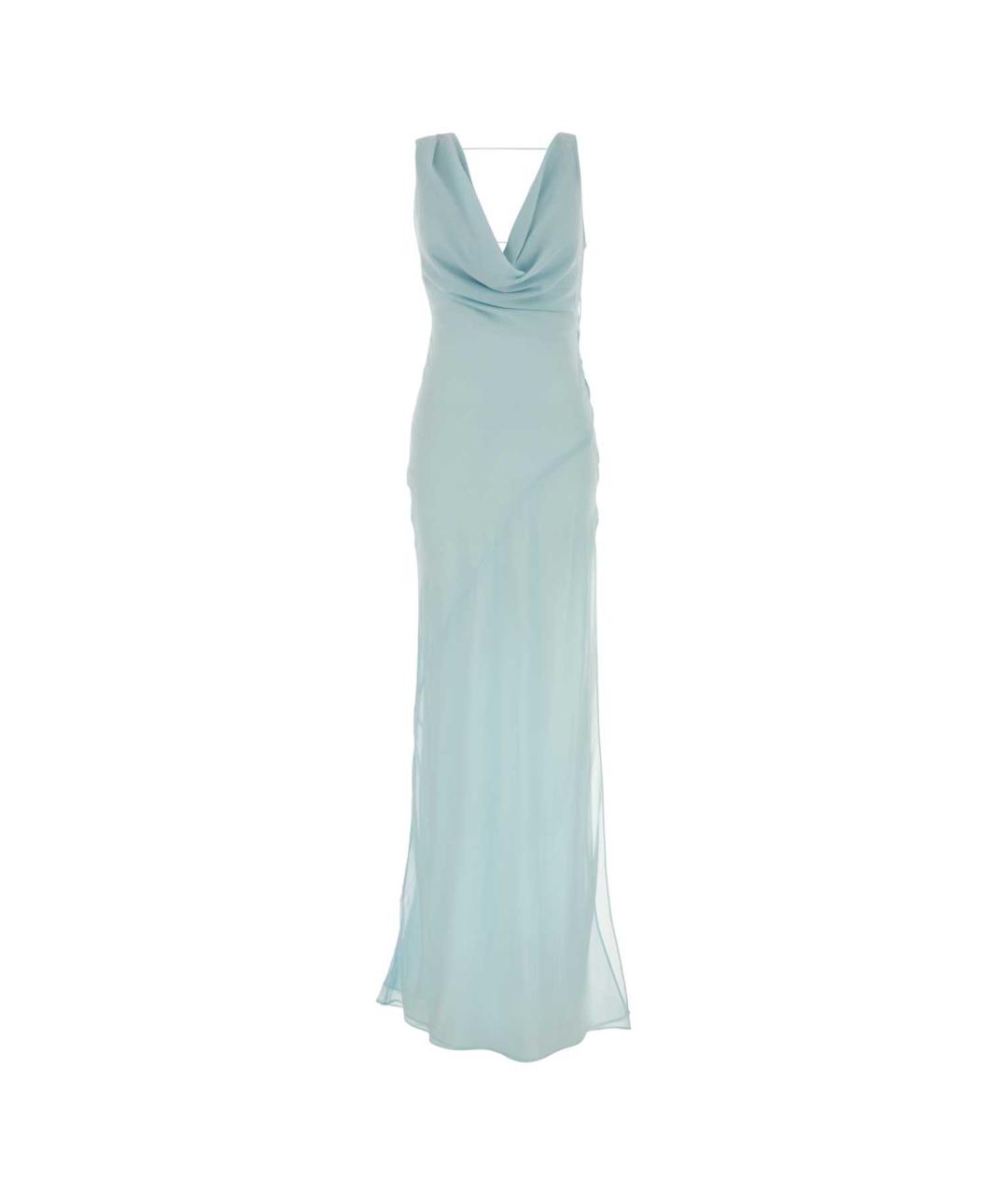 THE ANDAMANE Голубое шелковое коктейльное платье, фото 1