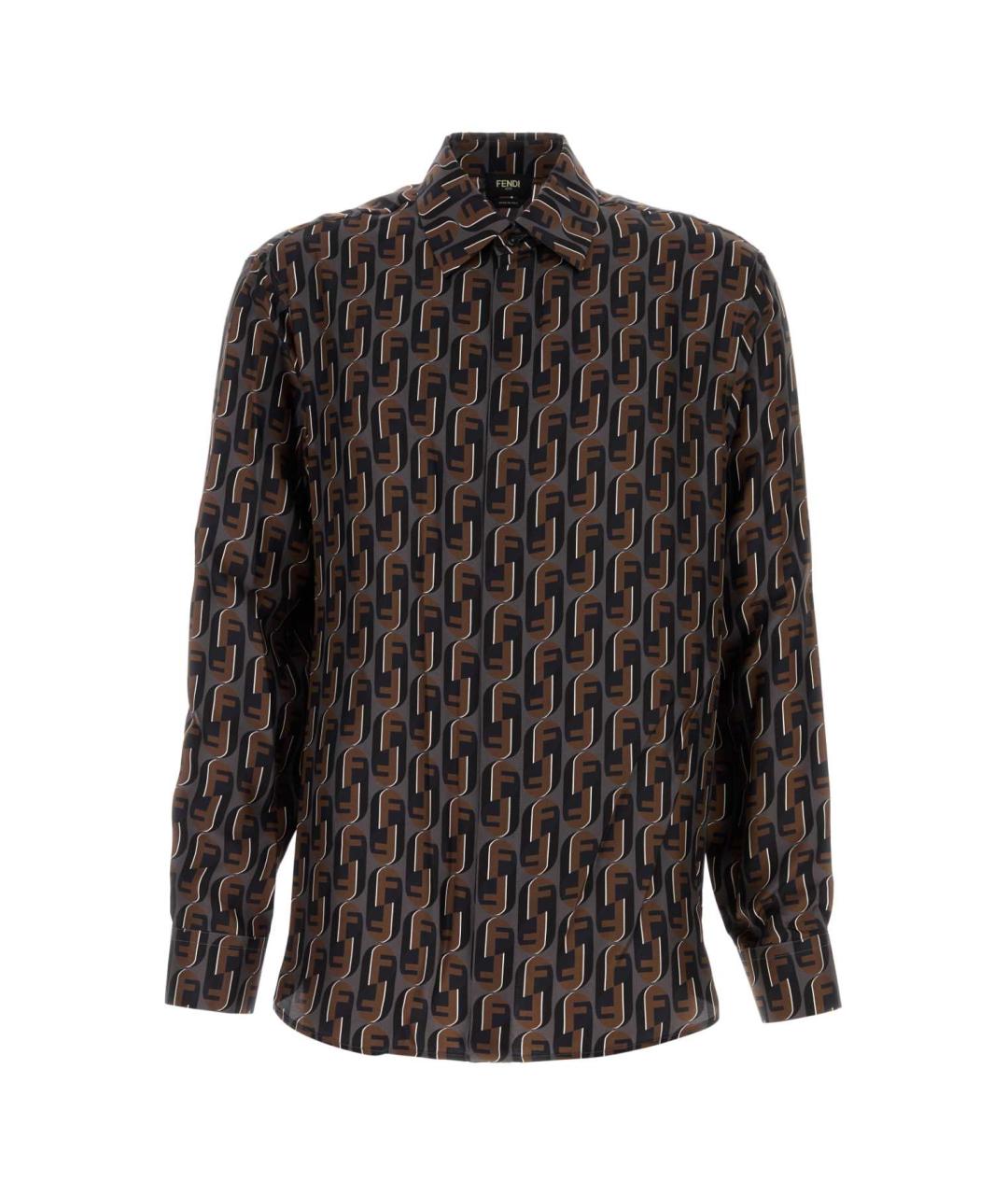 FENDI Мульти шелковая кэжуал рубашка, фото 1