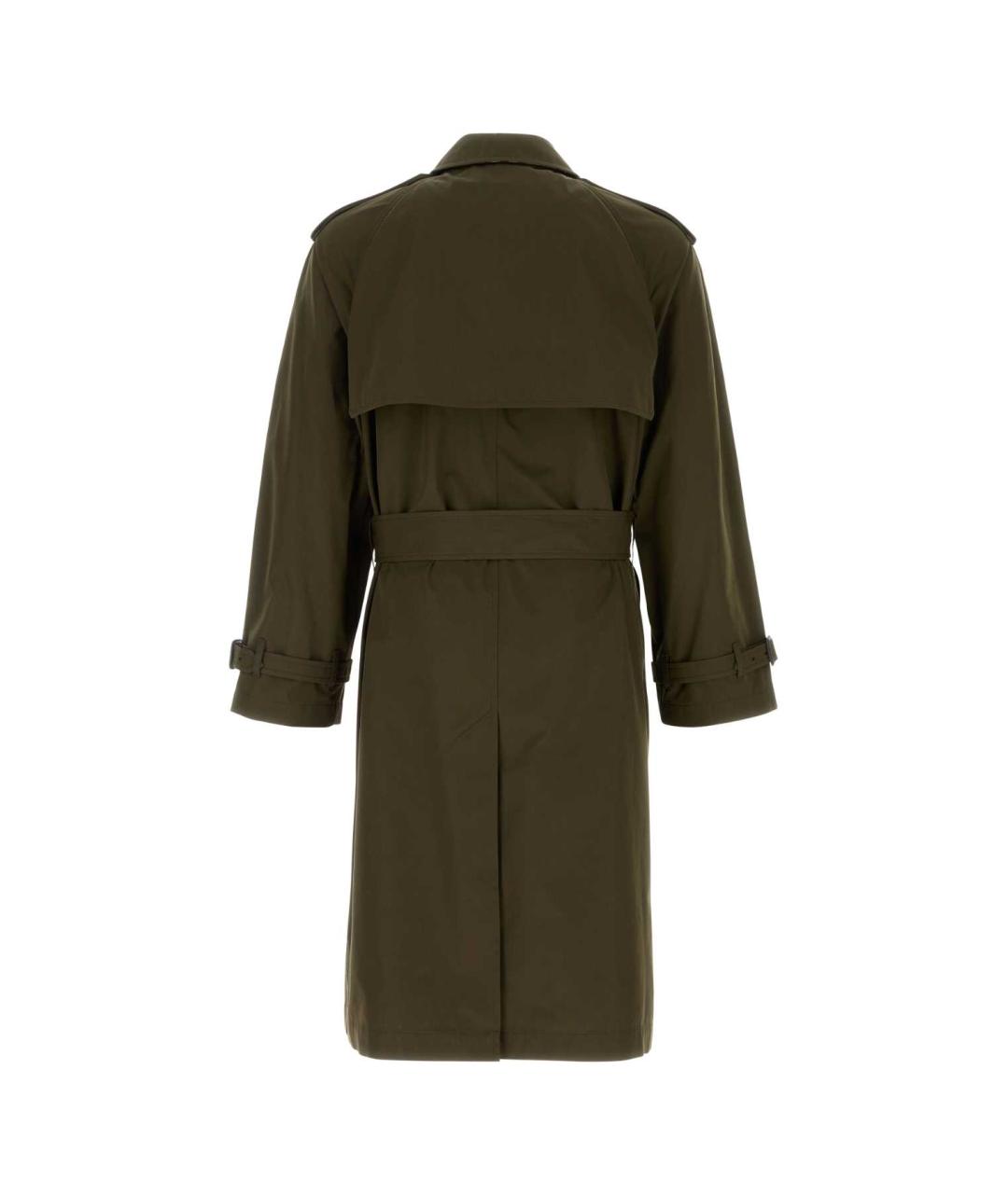 BURBERRY Зеленый хлопковый тренч / плащ, фото 2