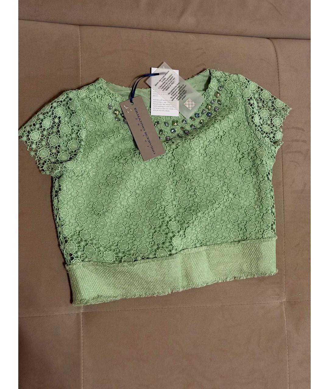 ERMANNO SCERVINO Зеленая полиэстеровая рубашка/блузка, фото 9