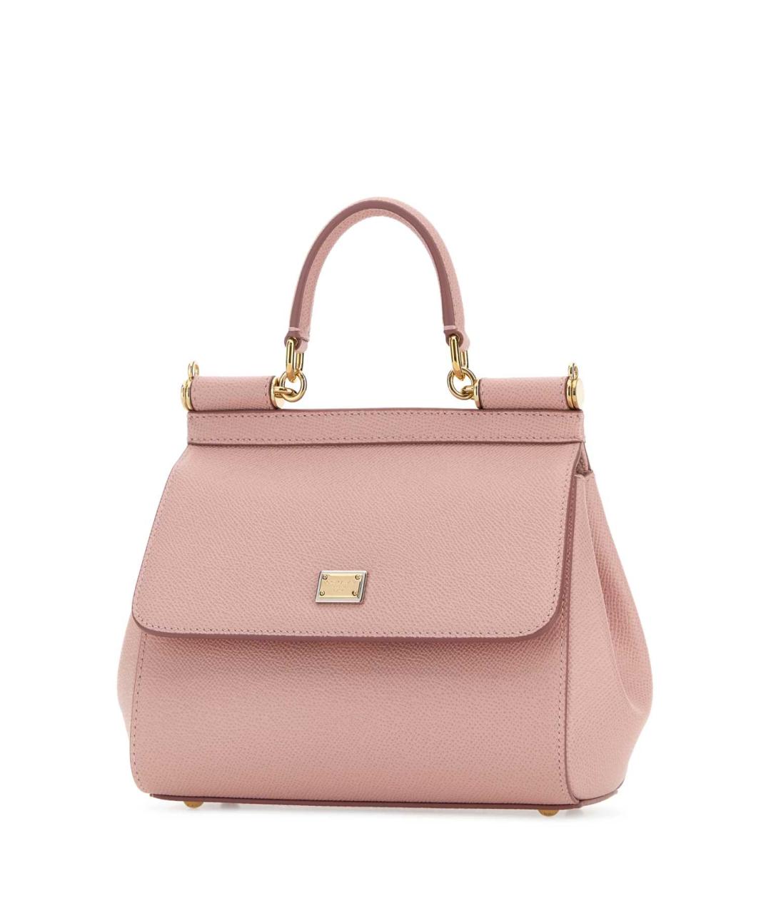 DOLCE&GABBANA Розовая кожаная сумка тоут, фото 2