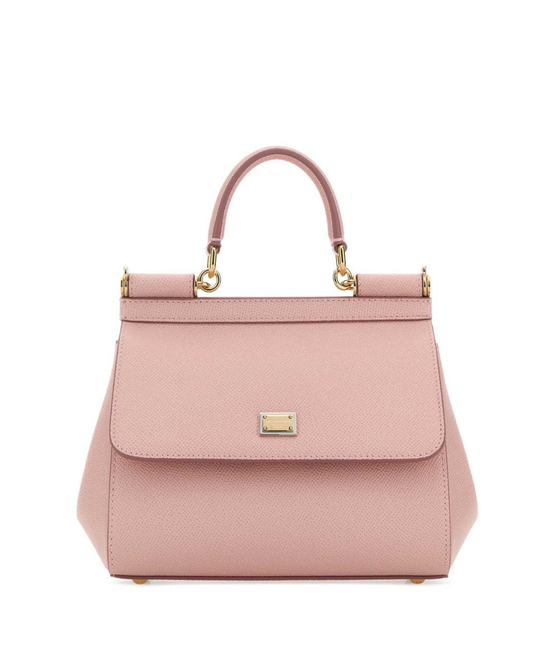DOLCE&GABBANA Розовая кожаная сумка тоут, фото 1