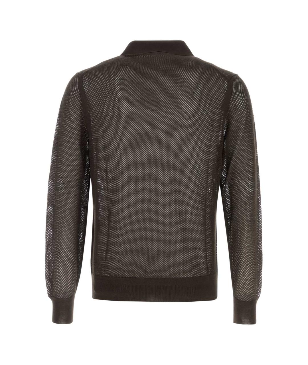 TOM FORD Коричневое поло с длинным рукавом, фото 2