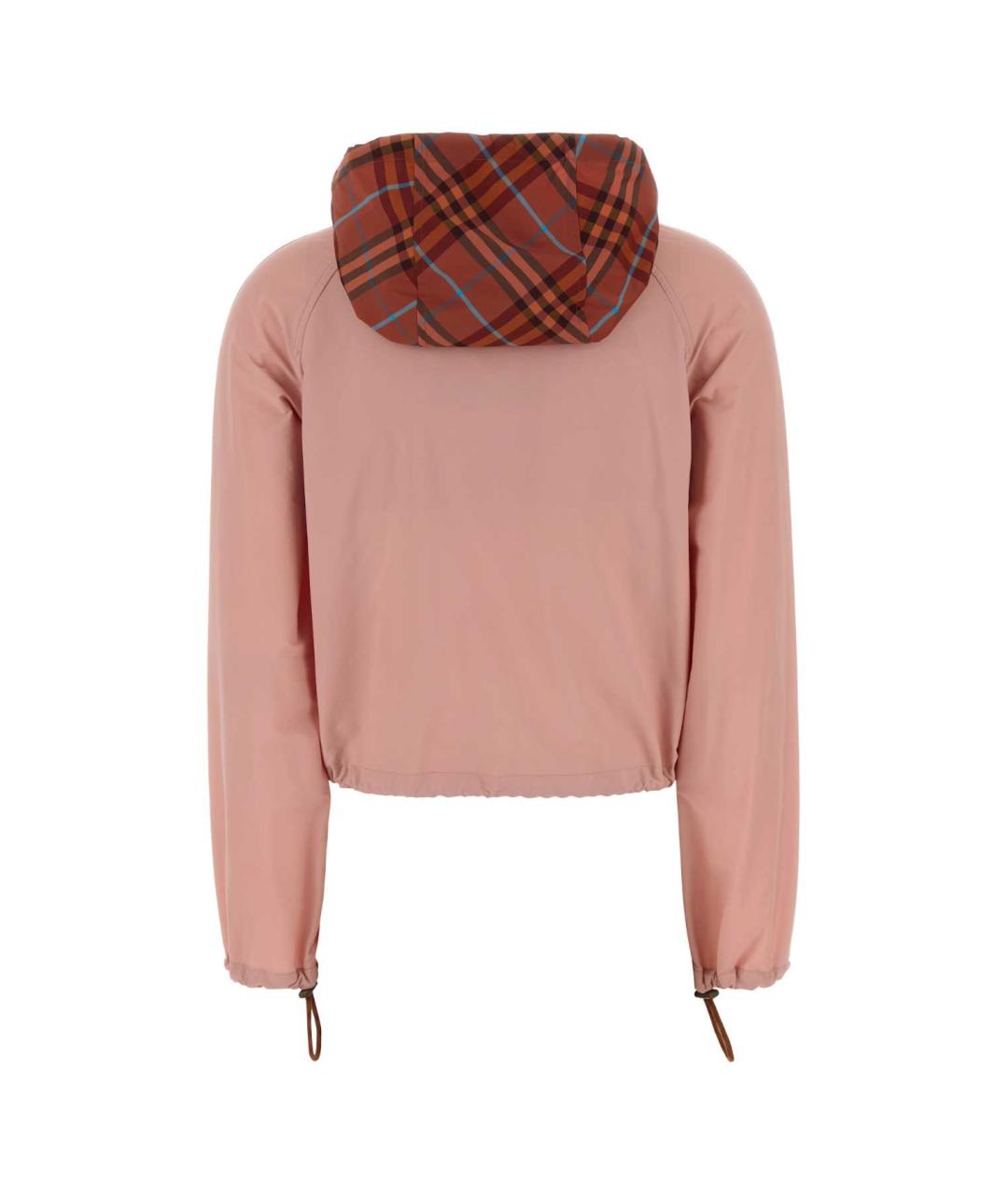 BURBERRY Розовая полиамидовая куртка, фото 2