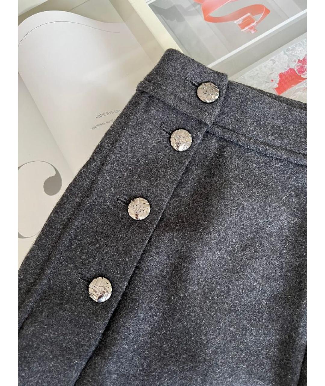 CHANEL Антрацитовая юбка мини, фото 4