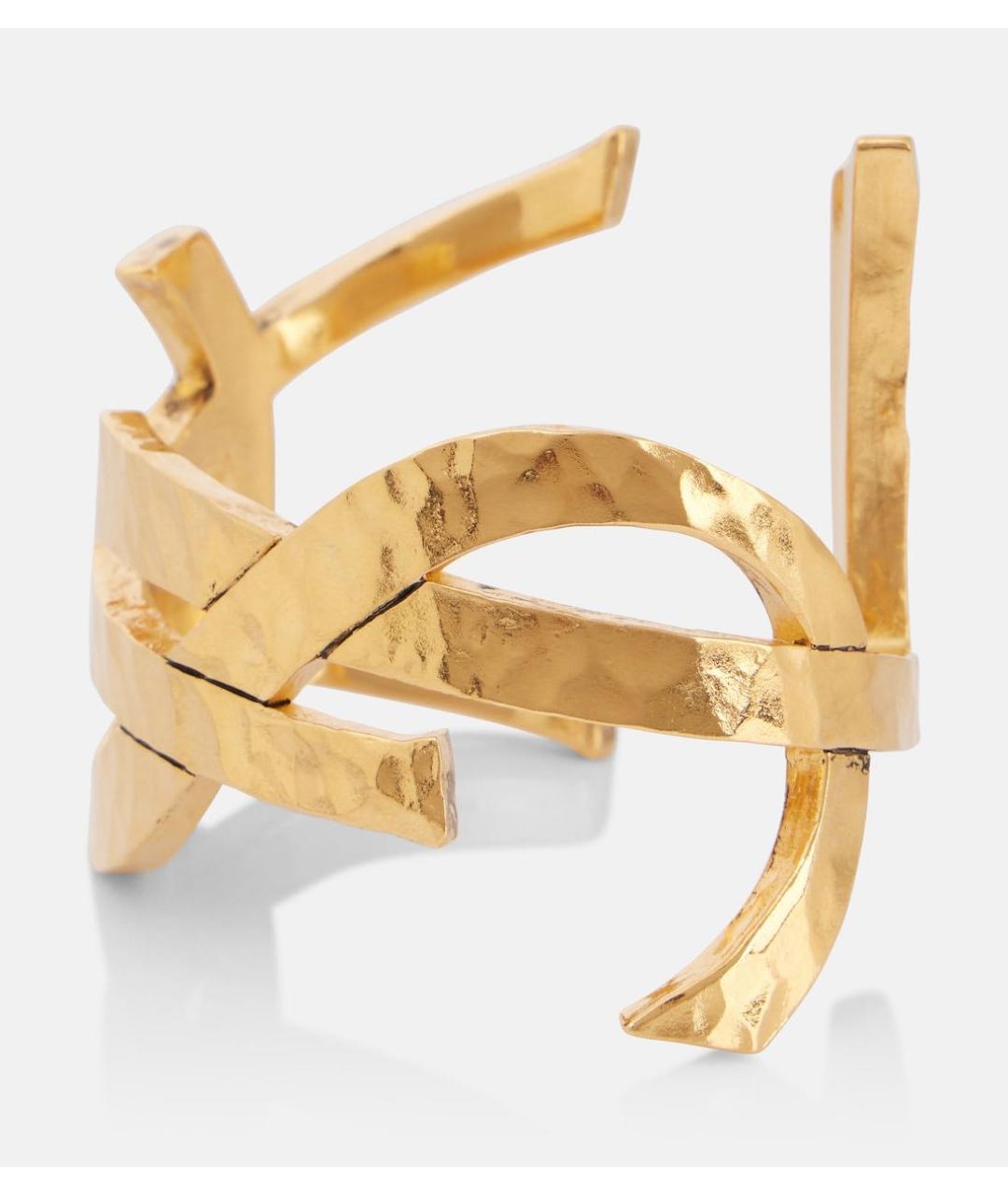 SAINT LAURENT Золотой латунный браслет, фото 5