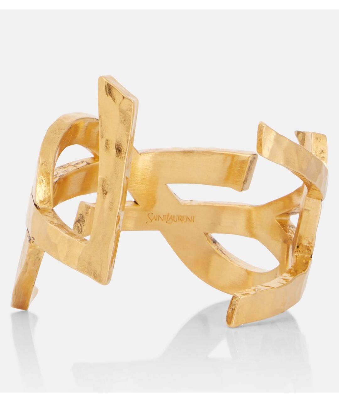 SAINT LAURENT Золотой латунный браслет, фото 4