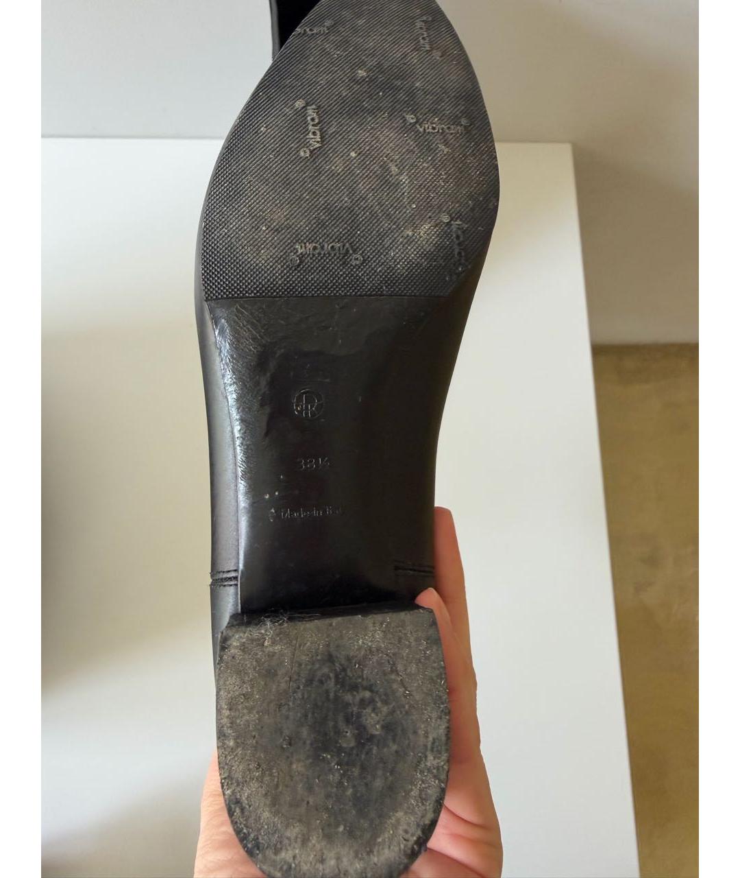 THE ROW Черные кожаные полусапоги, фото 4