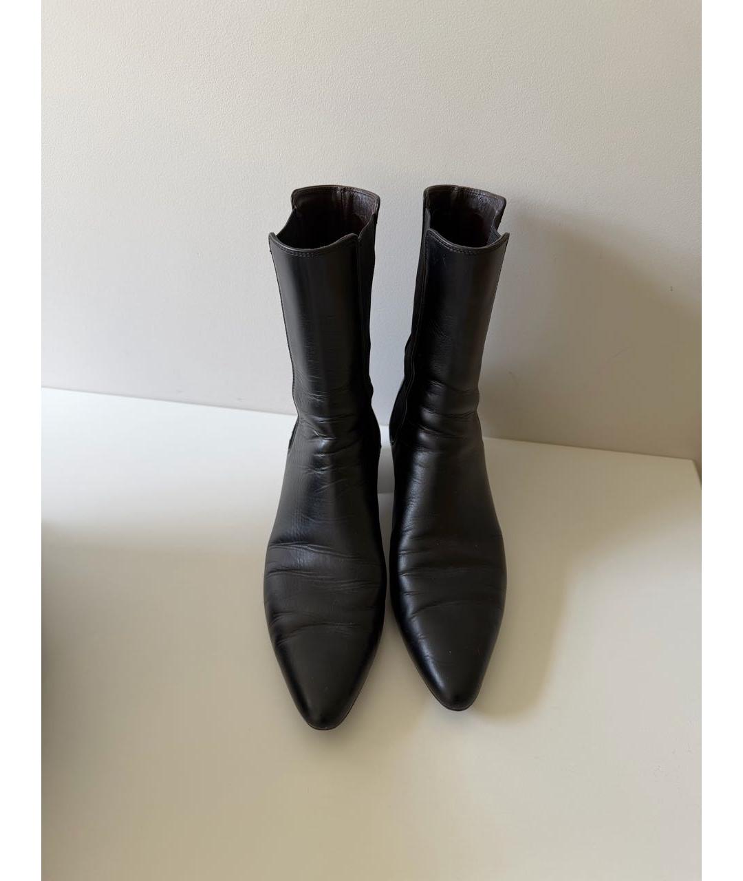 THE ROW Черные кожаные полусапоги, фото 2