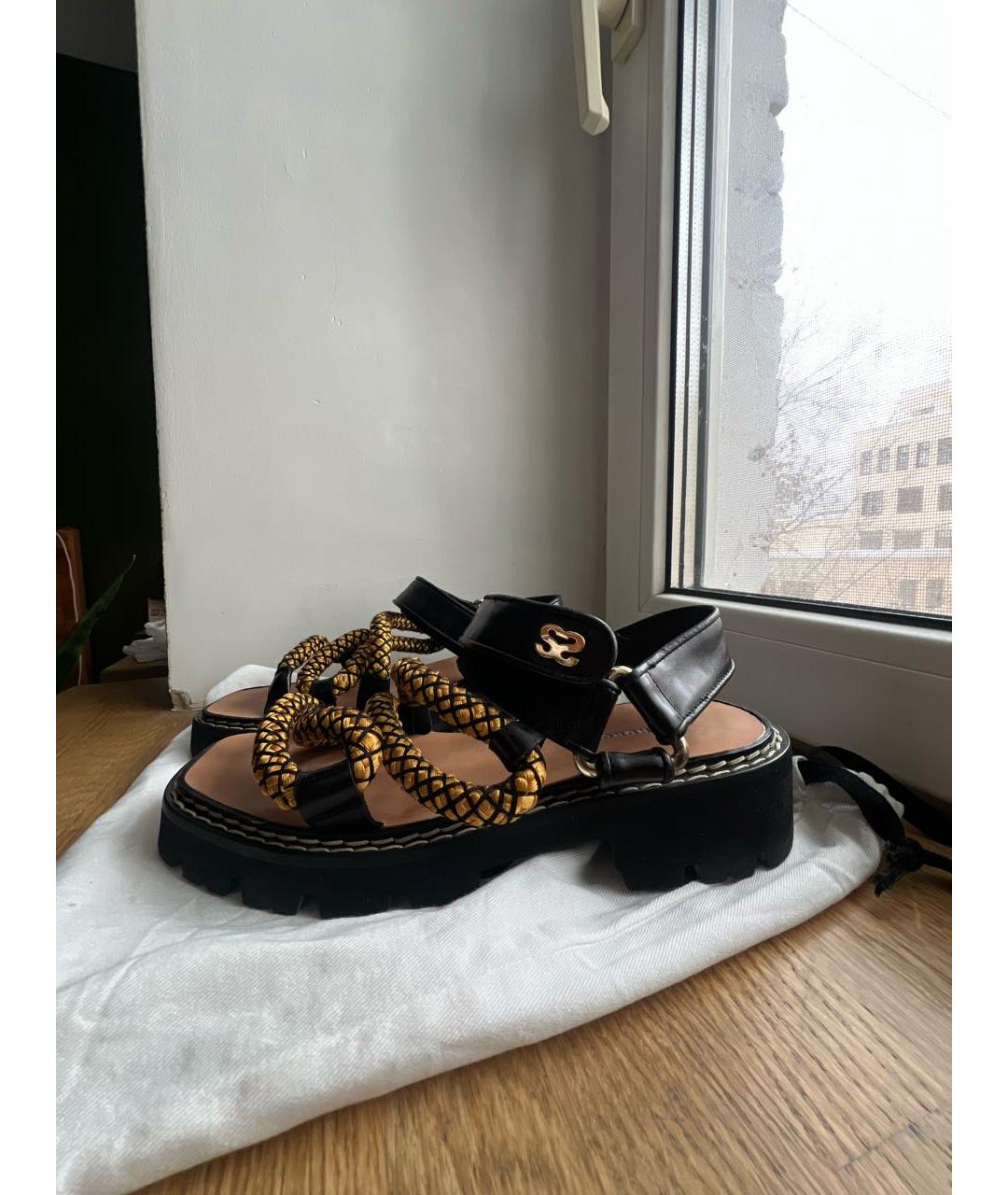 SANDRO Черные кожаные босоножки, фото 5