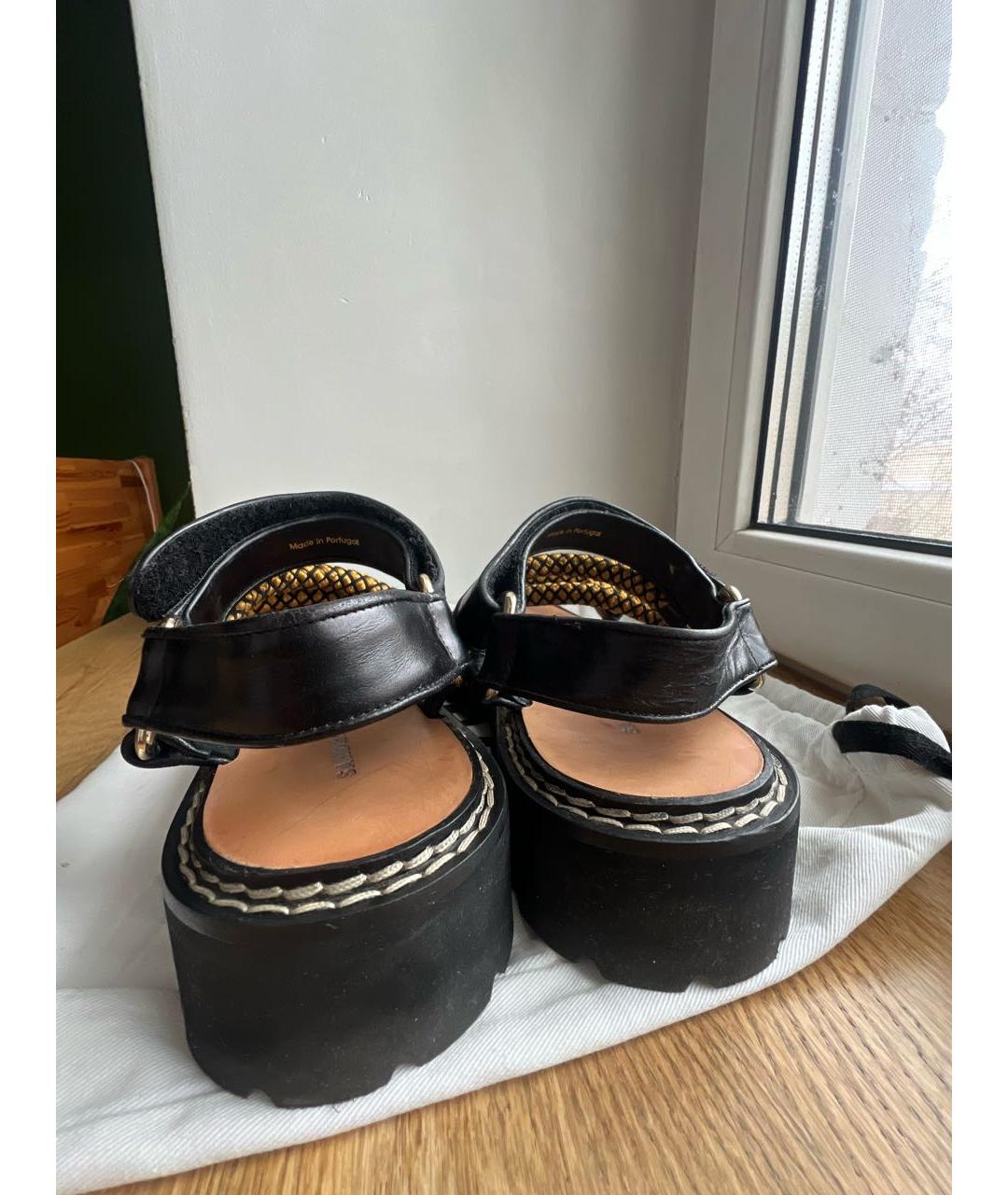 SANDRO Черные кожаные босоножки, фото 4