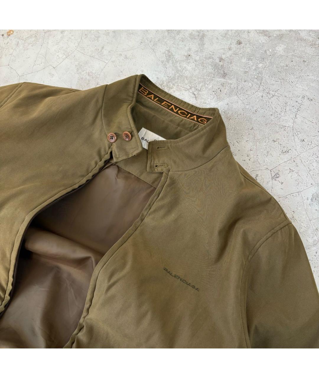 BALENCIAGA Хаки хлопковая куртка, фото 2