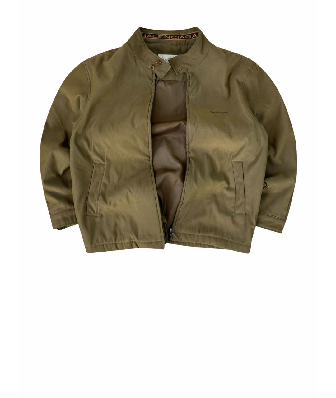 BALENCIAGA Хаки хлопковая куртка, фото 1