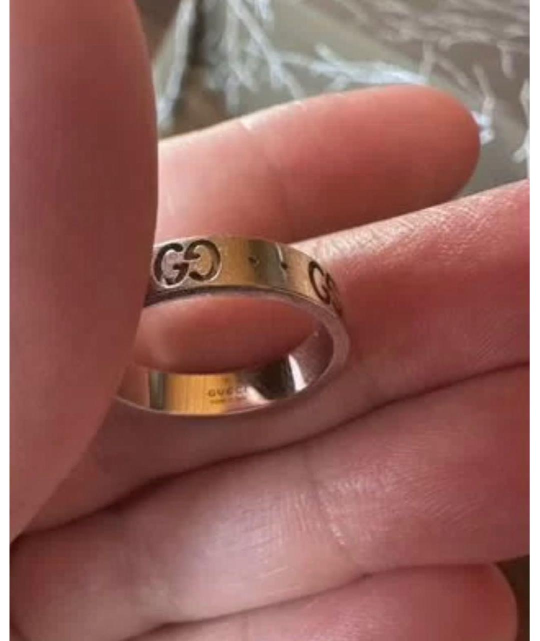 GUCCI Серебряное кольцо из белого золота, фото 3