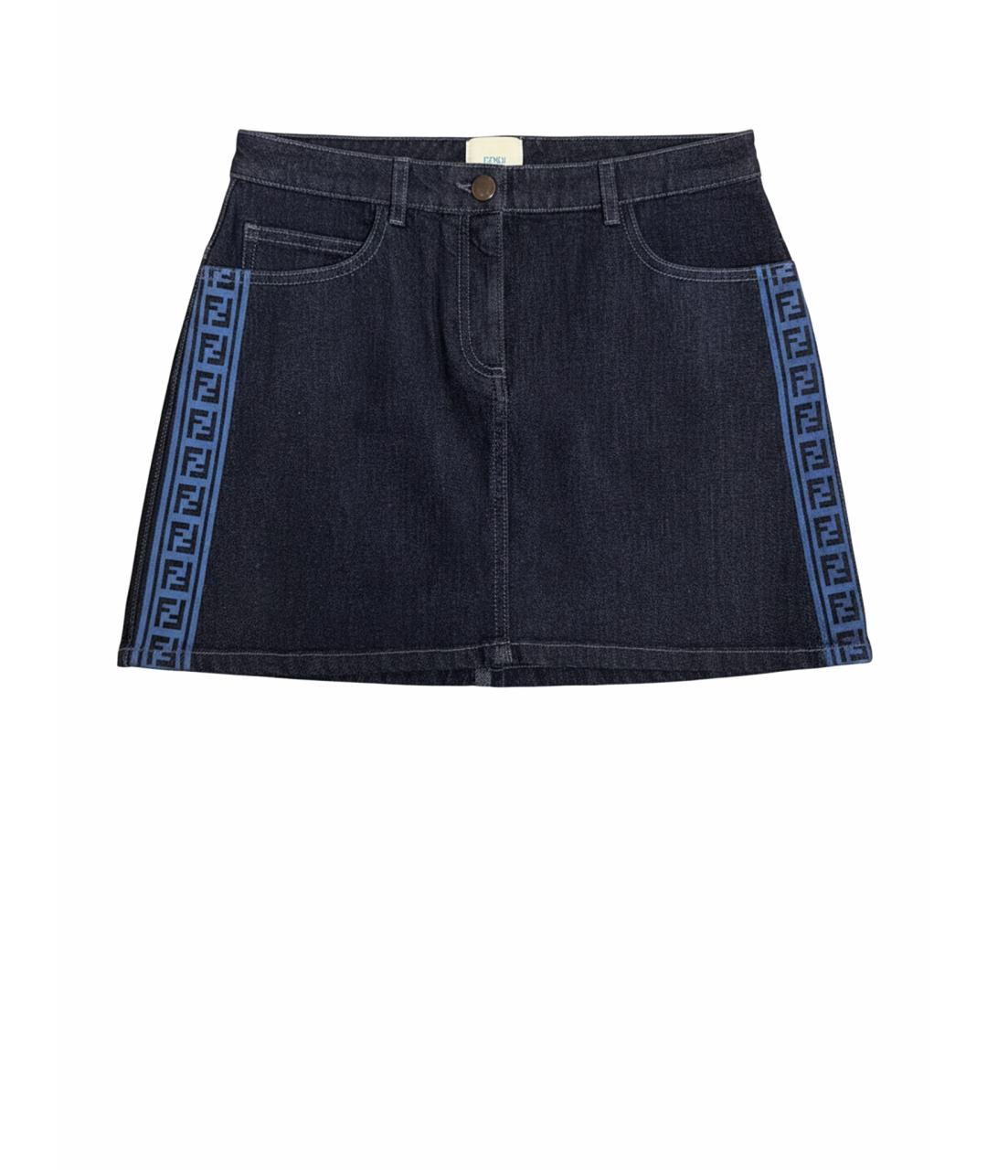 FENDI Темно-синяя деним юбка, фото 9