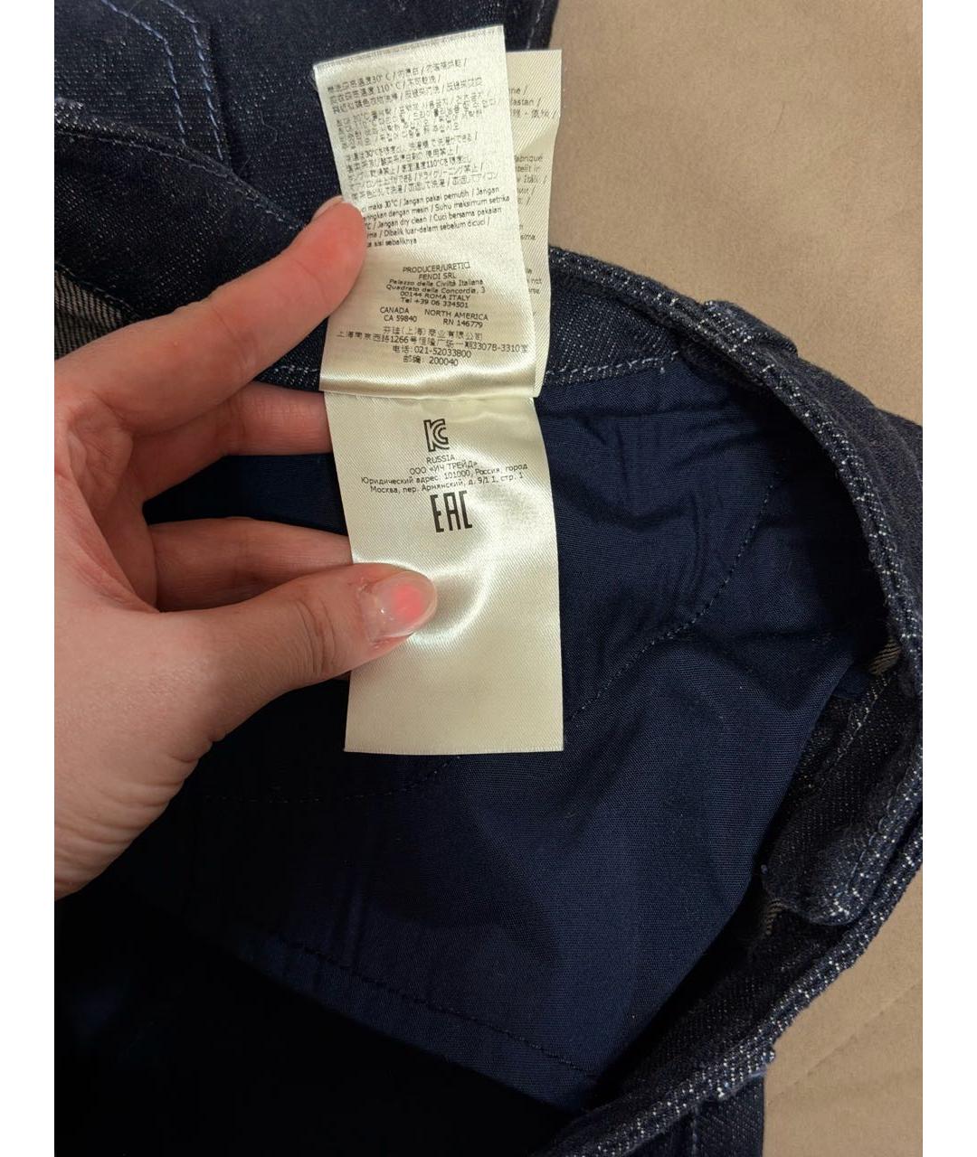 FENDI Темно-синяя деним юбка, фото 7