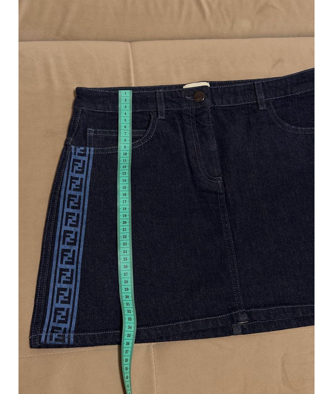 FENDI Темно-синяя деним юбка, фото 8