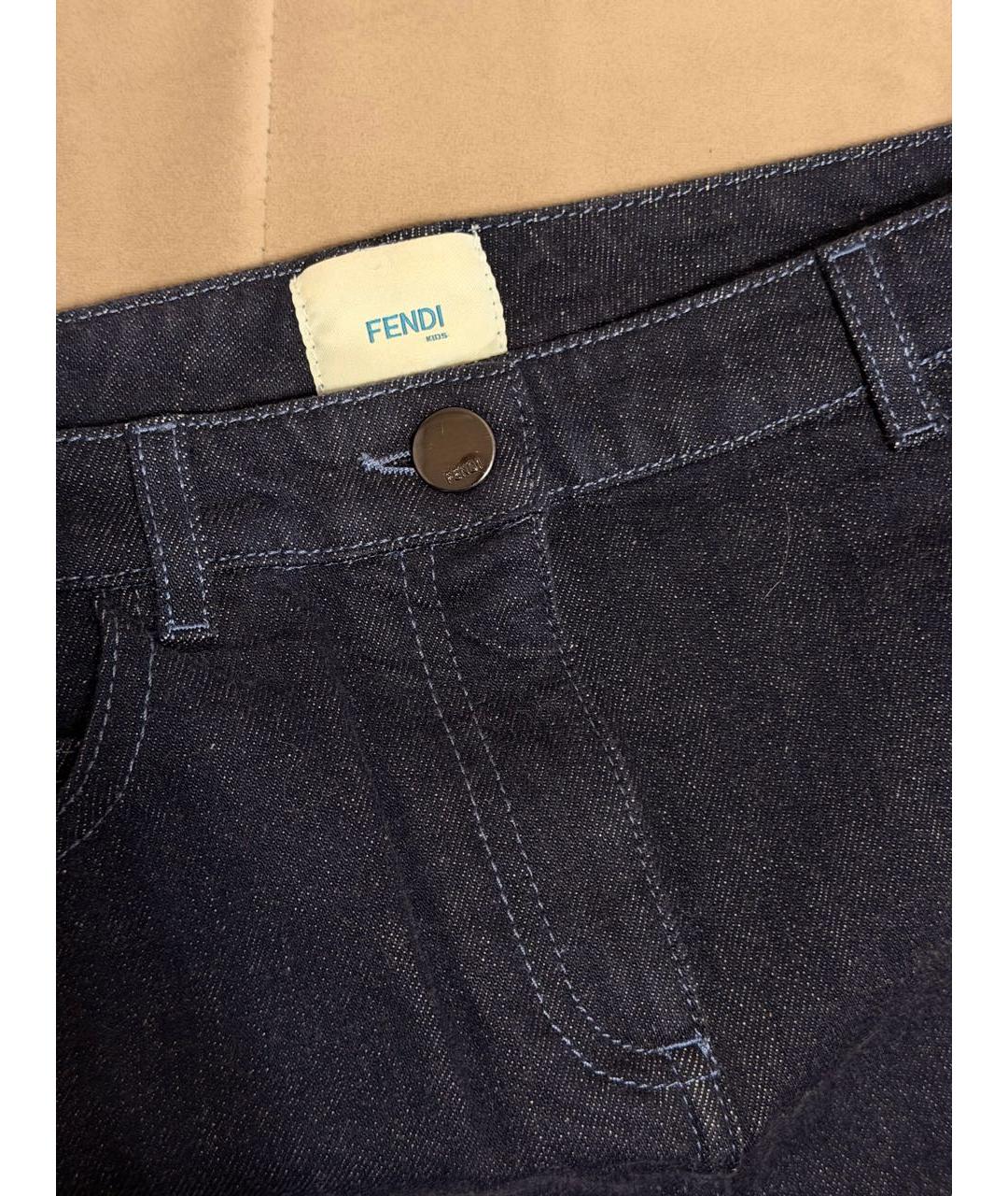 FENDI Темно-синяя деним юбка, фото 3