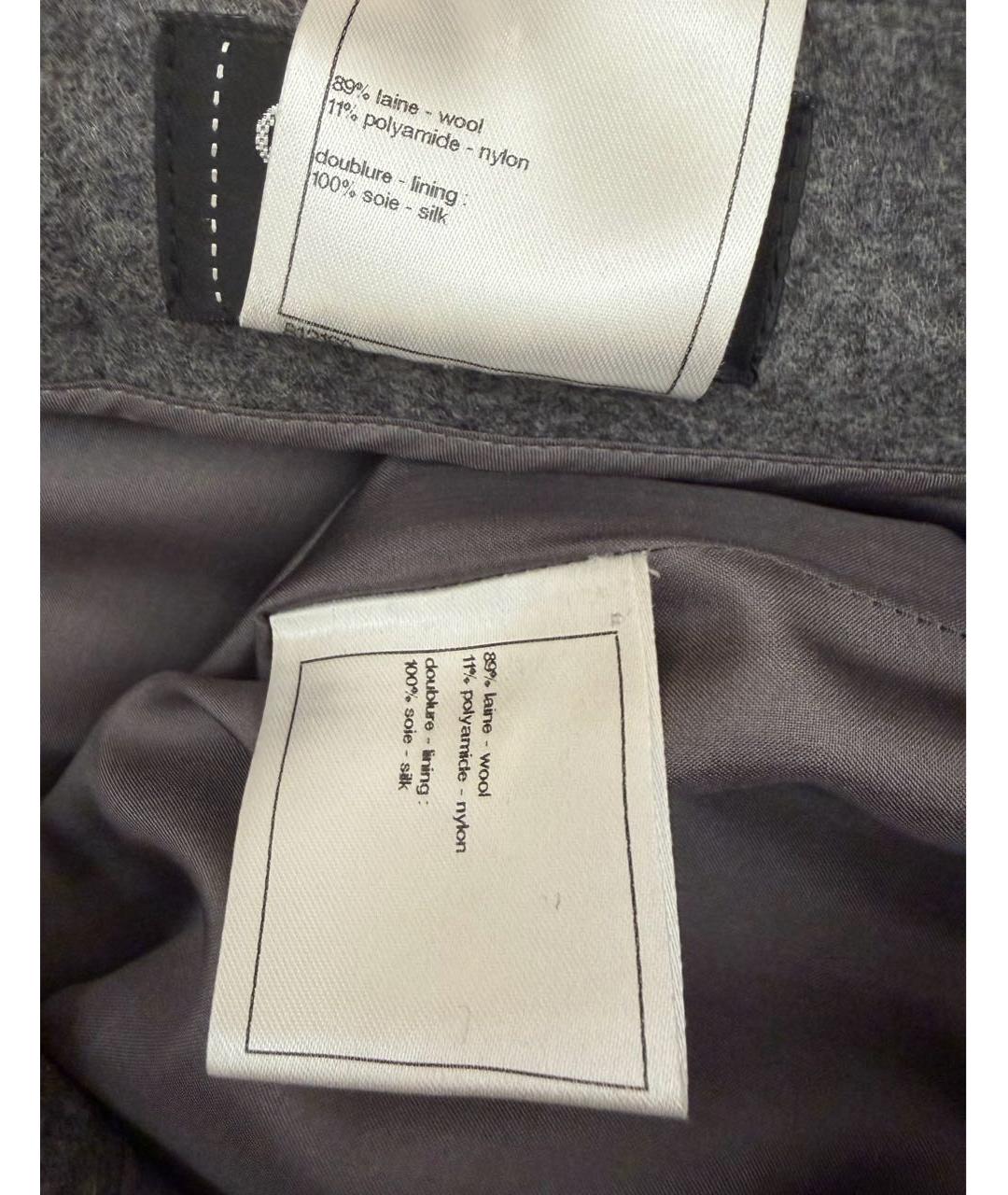 CHANEL Серые шерстяные брюки широкие, фото 7