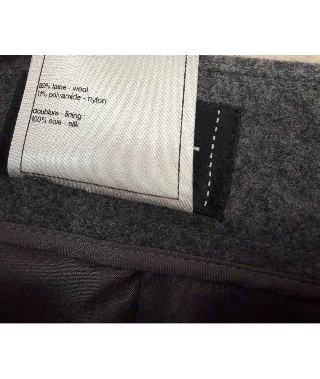 CHANEL Серые шерстяные брюки широкие, фото 5